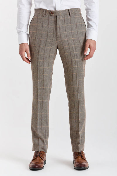 Paul Andrews Harris Brown Herringbone Tweed Check Three Piece Suit