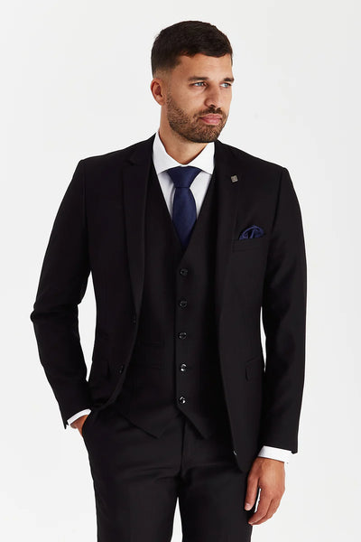 Paul Andrews Parker Black Three Piece Suit