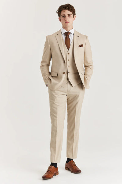 Paul Andrews Belmont Beige Men's Three Piece Suit