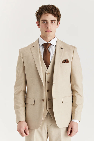 Paul Andrews Belmont Beige Men's Three Piece Suit