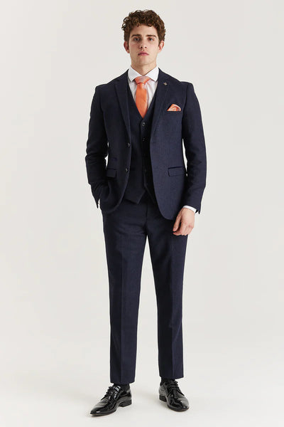 Paul Andrews Oscar Navy Tweed Three Piece Suit