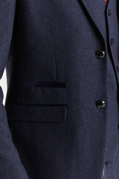 Paul Andrews Oscar Navy Tweed Three Piece Suit