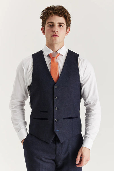 Paul Andrews Oscar Navy Tweed Three Piece Suit