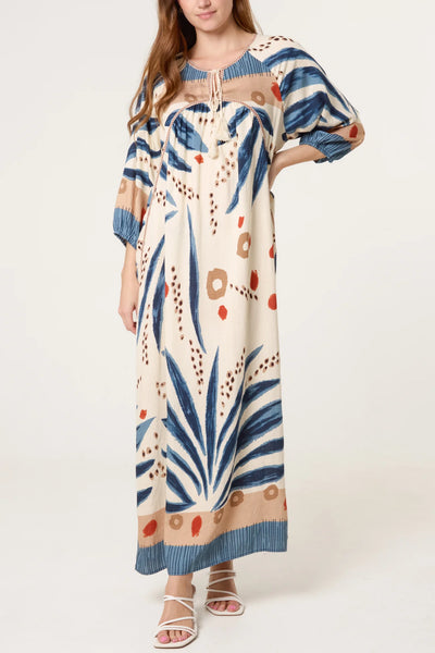 Nova Of London Abstract Leaf Print Maxi Dress