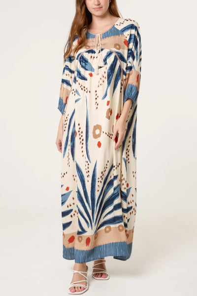 Nova Of London Abstract Leaf Print Maxi Dress