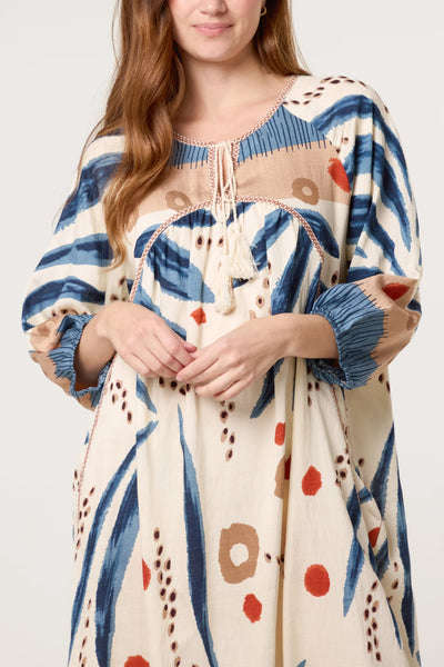 Nova Of London Abstract Leaf Print Maxi Dress