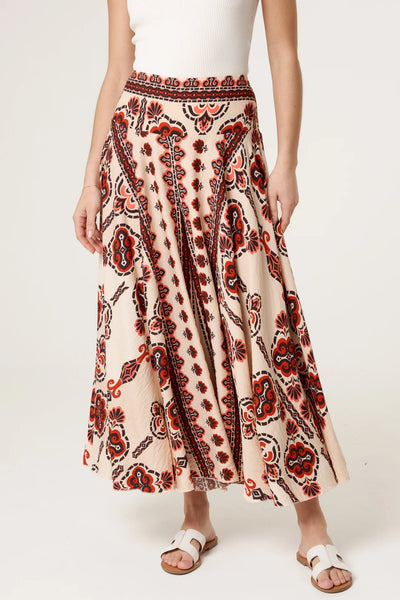 Orange Deep Waistband Flowy Trousers