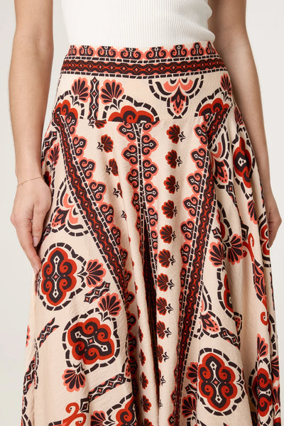 Orange Deep Waistband Flowy Trousers