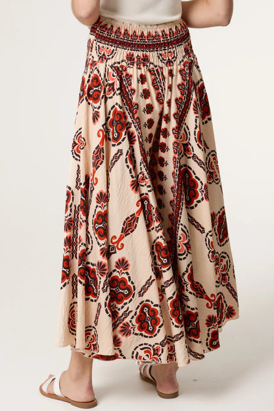Orange Deep Waistband Flowy Trousers