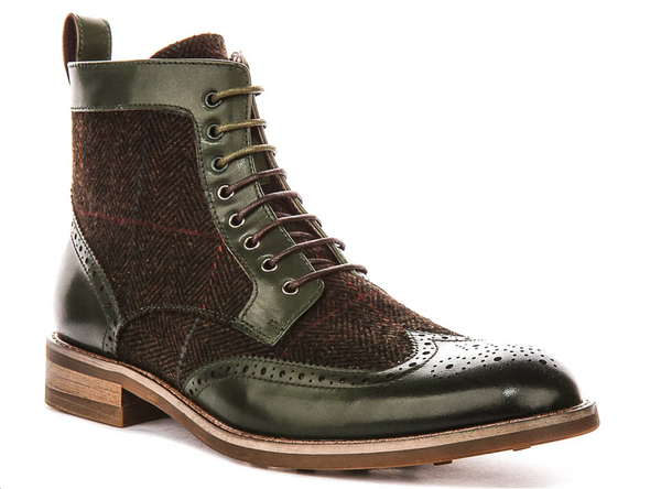 Justin Reece Remi Brough Boot in Green Tweed