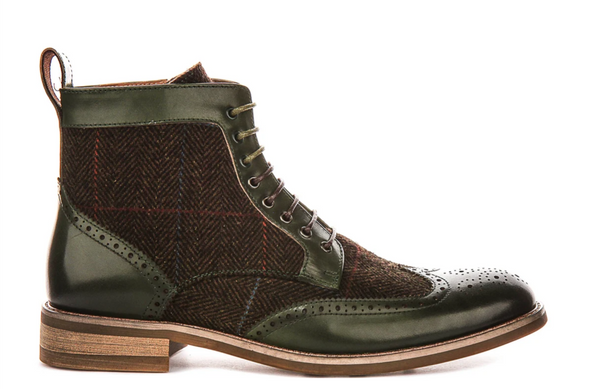 Justin Reece Remi Brough Boot in Green Tweed