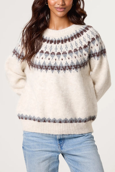 Nordic Knit Wool-Blend Jumper Off White