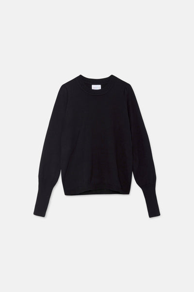 Compania Fantastica Black Knit Sweater with Puffed Sleeves