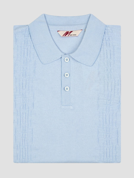 MishMash Boat Gardenia Jacquard Pattern Knit Polo Blue