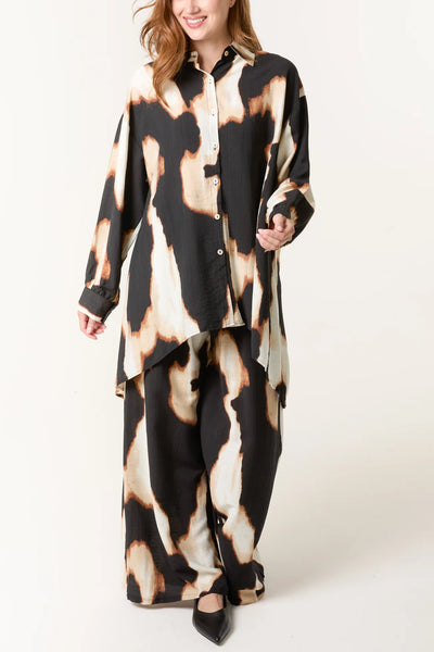 Nova Of London Relaxed Abstract Burnt Print Co-Ord Set One Size