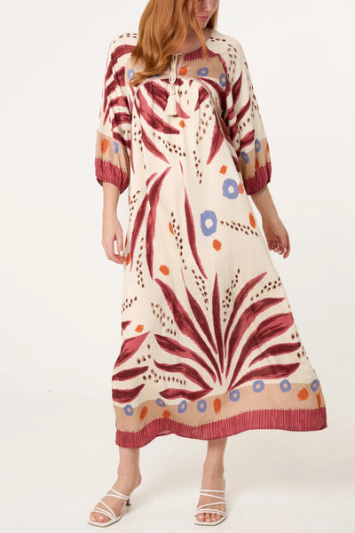 Nova Of London Abstract Leaf Print Maxi Dress