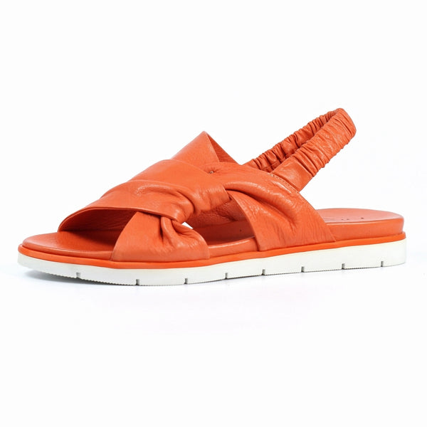 Lunar Sardinia Coral Leather Sandal Orange