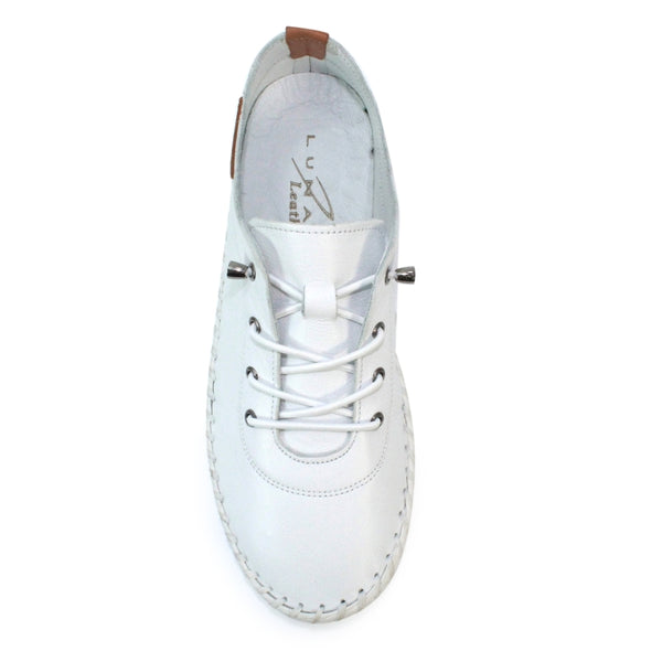 Lunar St. Ives Leather White Shoe