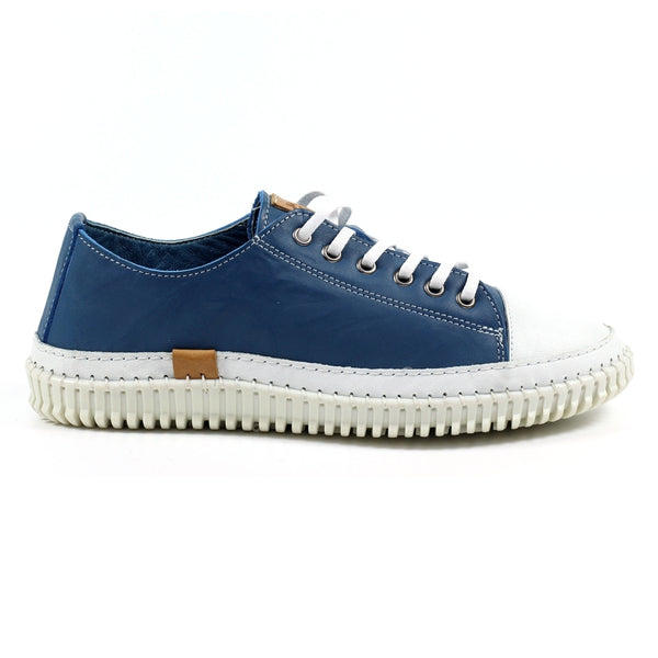 Lazy Dogz Truffle Blue Leather Shoe