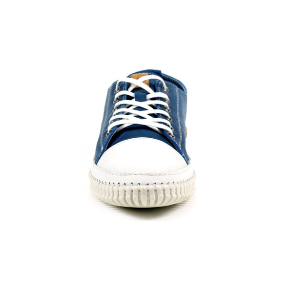 Lazy Dogz Truffle Blue Leather Shoe