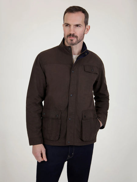 MishMash Utilis Wax Jacket in Brown
