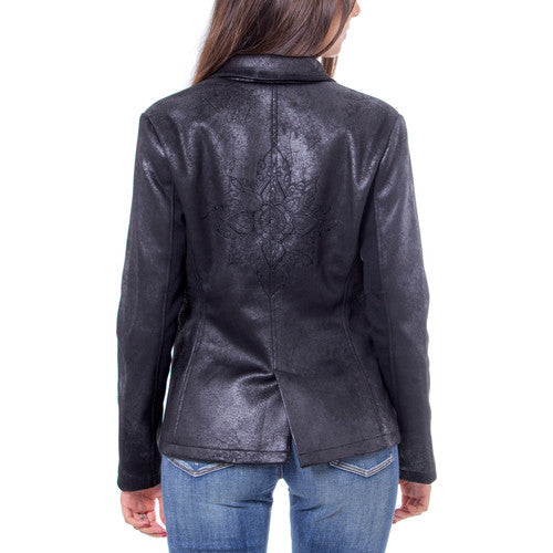 Desigual Aged Leather Effect Blazer