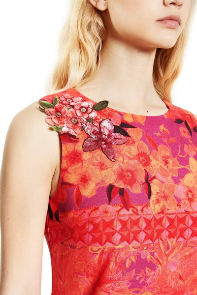 Desigual Patterned Dress with Shoulder Detail