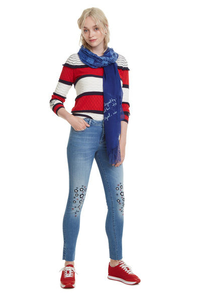 Desigual Rectangular Blue Foulard