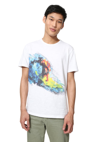 Desigual White Surfer T-Shirt Benedikt