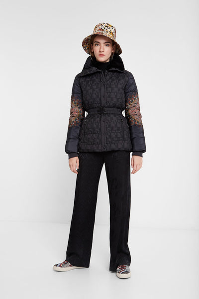 Desigual Adjustable Waist Funnel Neck Padded Jacket