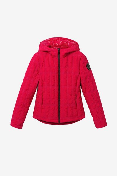 Desigual Pink Short Padded Jacket With Hood