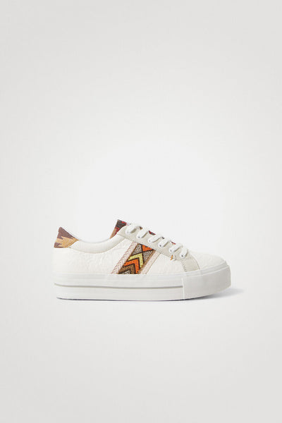 Desigual 'Ethnic' Chunky Sole White Trainers