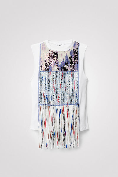 Desigual Patchwork Top with Fringe