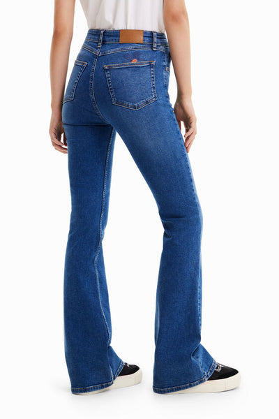 Desigual Denim Flared Jeans with Pocket Detail