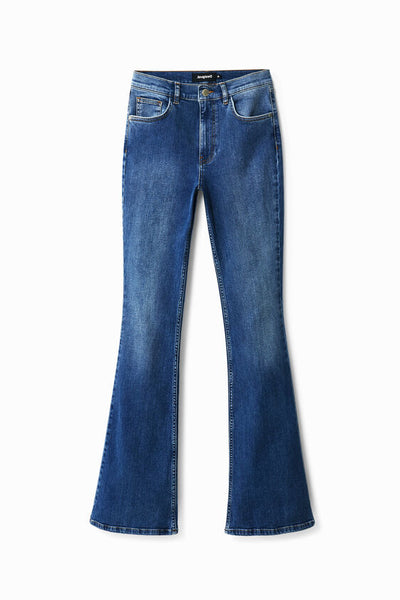 Desigual Denim Flared Jeans with Pocket Detail