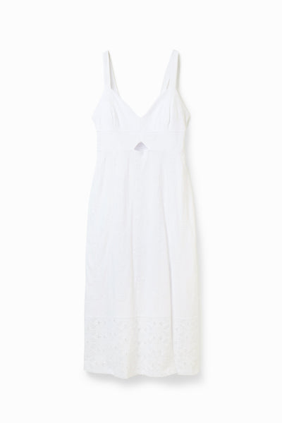 Desigual Strappy Midi Dress White