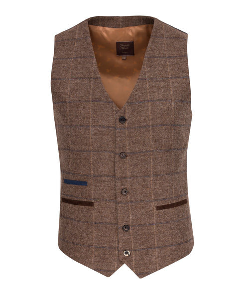Fratelli Uniti Navy Waistcoat with Fine Check