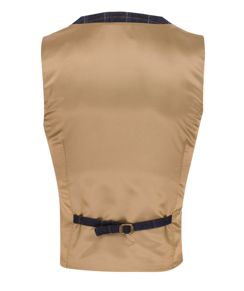 Fratelli Uniti Navy Waistcoat with Double Check