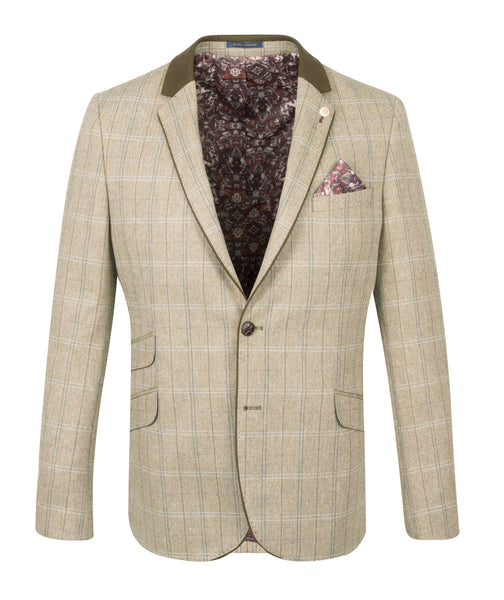 Guide London Olive Jacket with Trim Collar