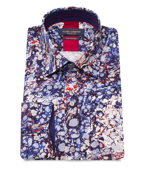 Guide London Navy Marble Print