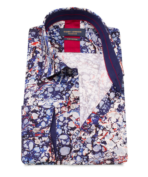 Guide London Navy Marble Print
