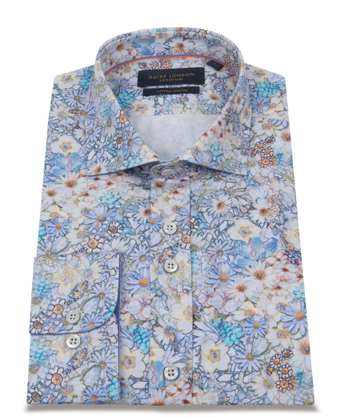 Guide London Illustrated Florals Long Sleeve Shirt