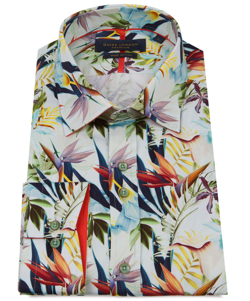 Guide London Tropical Florals Long Sleeve Shirt