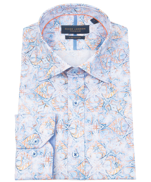 Guide London Geometrical Pattern Long Sleeve Shirt