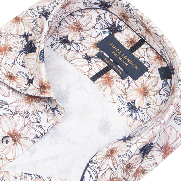 Guide London  Stencilled Floral Print Long Sleeve Shirt