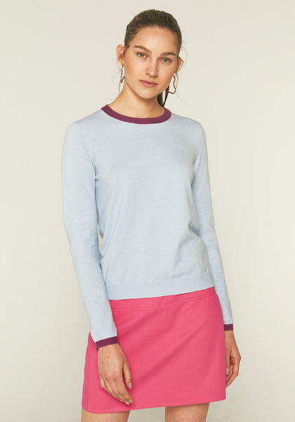 Compania Fantastica Blue Contrasting Trim Knit Jumper