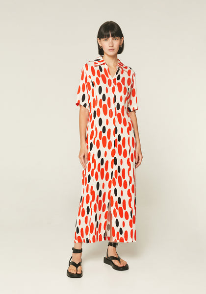 Compania Fantastica Polka Dot Print Shirt Dress