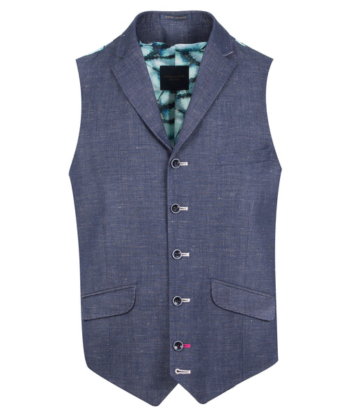 Guide London Navy Waistcoat with Details