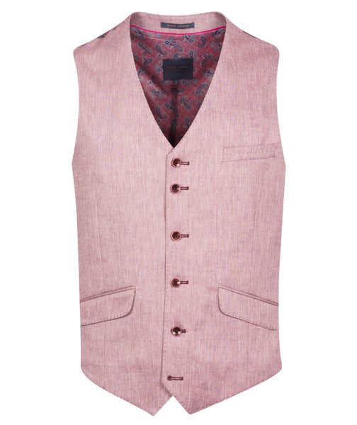 Guide London Pink Waistcoat with Stitched Details