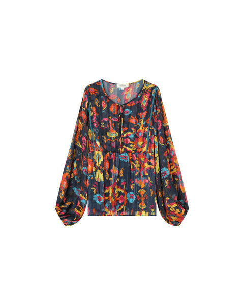 Grace & Mila 'Elyna' Navy Blouse